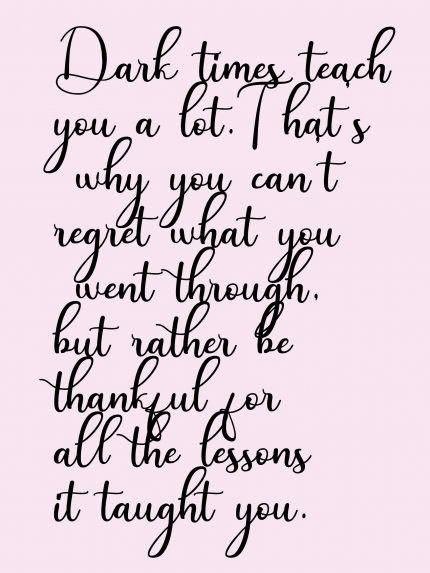 Don't time teach you a lot