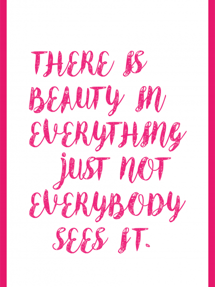 There is beauty in everything
