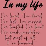 in my life