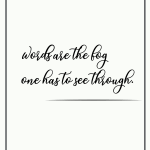 Words are the fog one hasto see through.