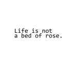Life is not a bed of  rose