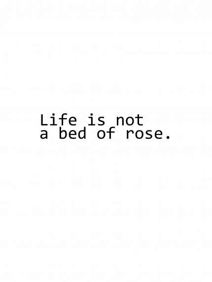 Life is not a bed of  rose