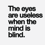 The eyes are useless when the mind is blind