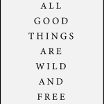 All good things are wild and free