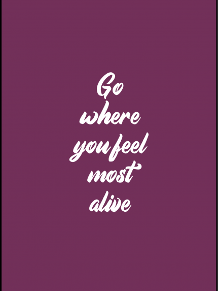 Go where you feel most alive