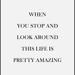 WHEN YOU STOP AND LOOK AROUND THIS LIFE IS PRETTY AMAZING