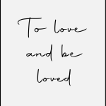 To love and be loved