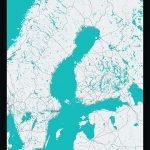 Map Poster of Sweden | Map of Sweden | Wall Poster